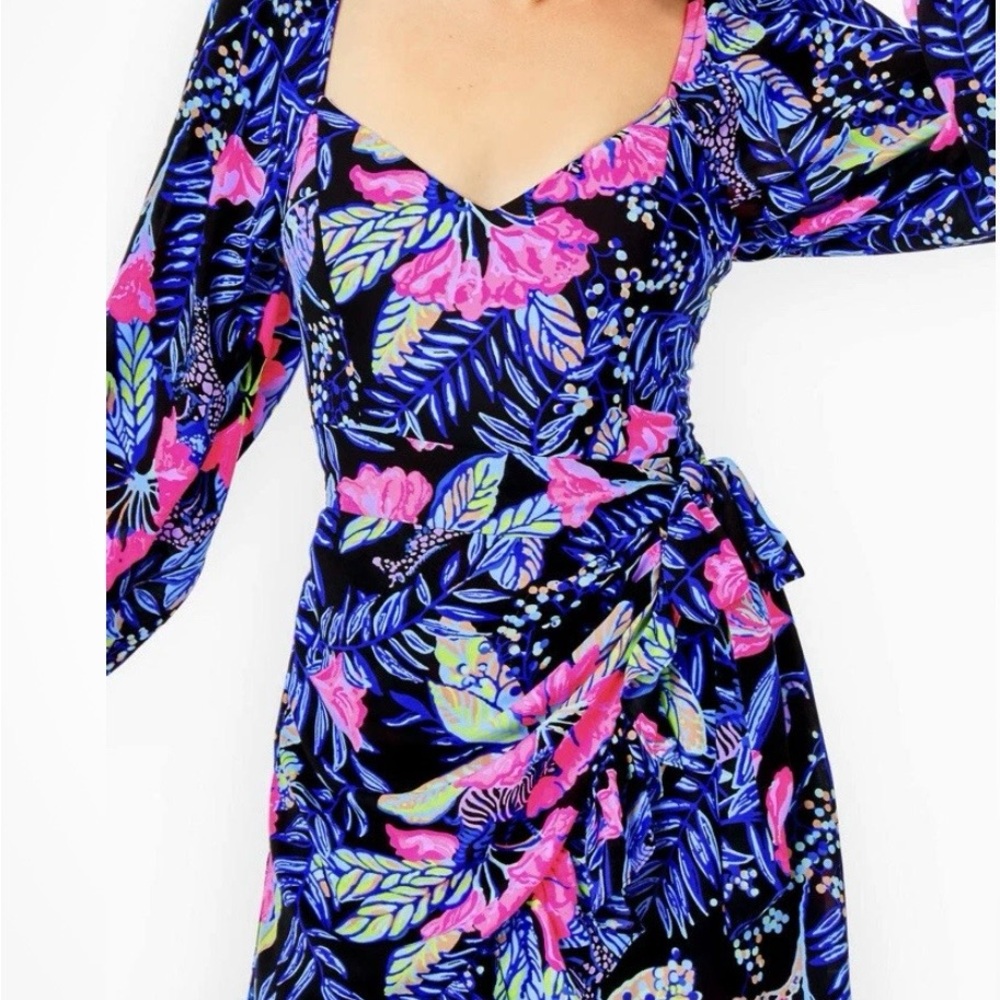 New Lilly Pulitzer Lila Dress - Long Sleeve Dress in Onyx Earned Stripes Size 10